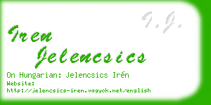 iren jelencsics business card